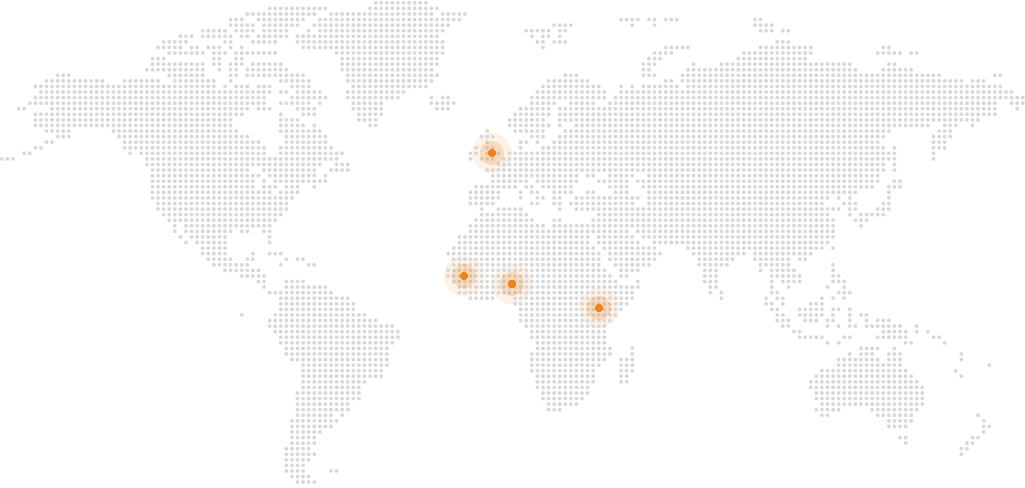Global map showing our office locations