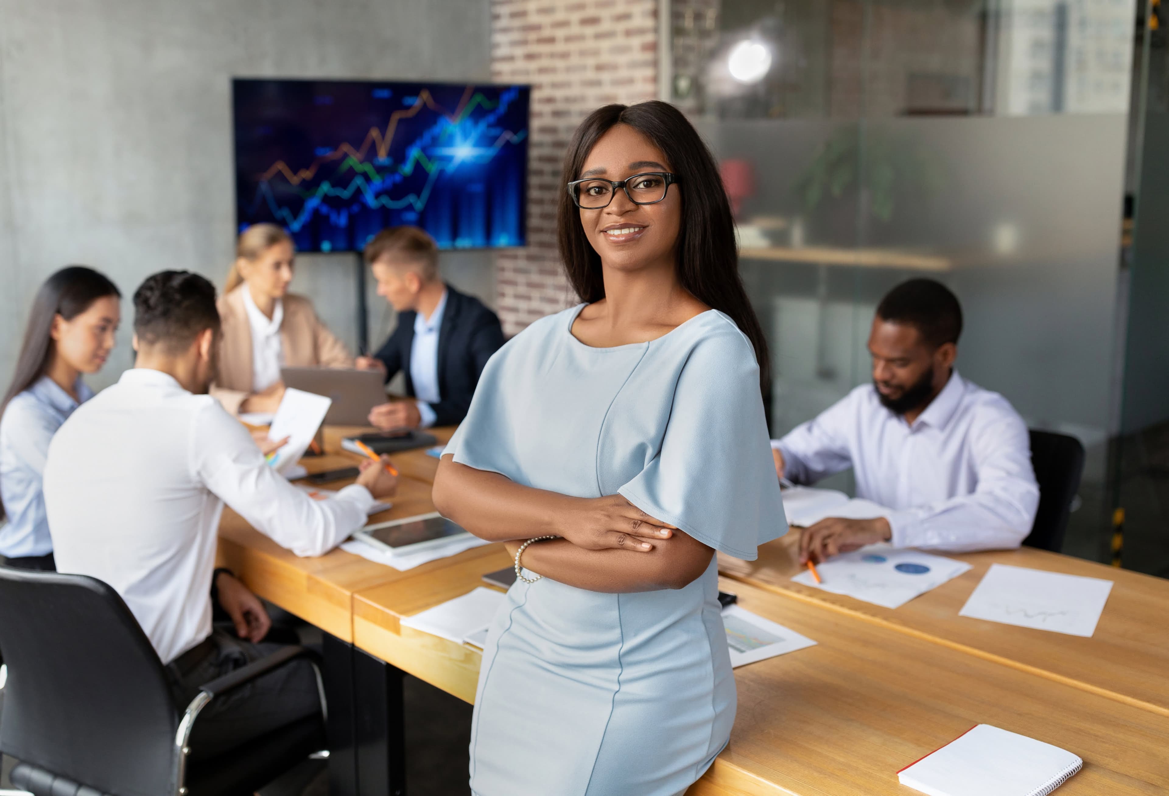Recruitment solutions professional in modern office
