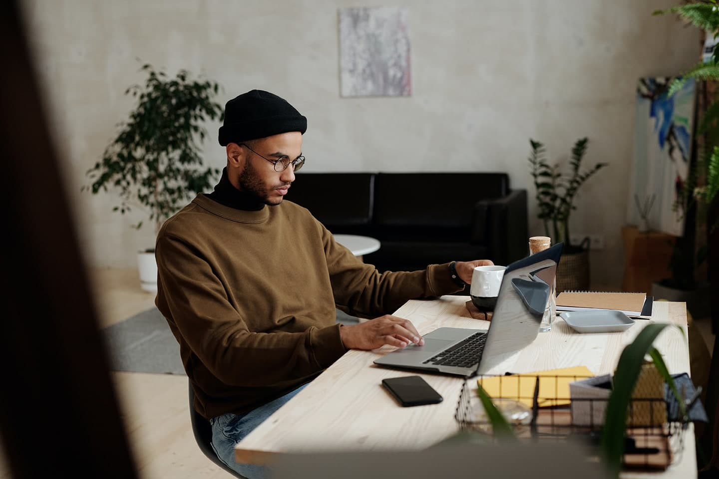 Professional working at desk
